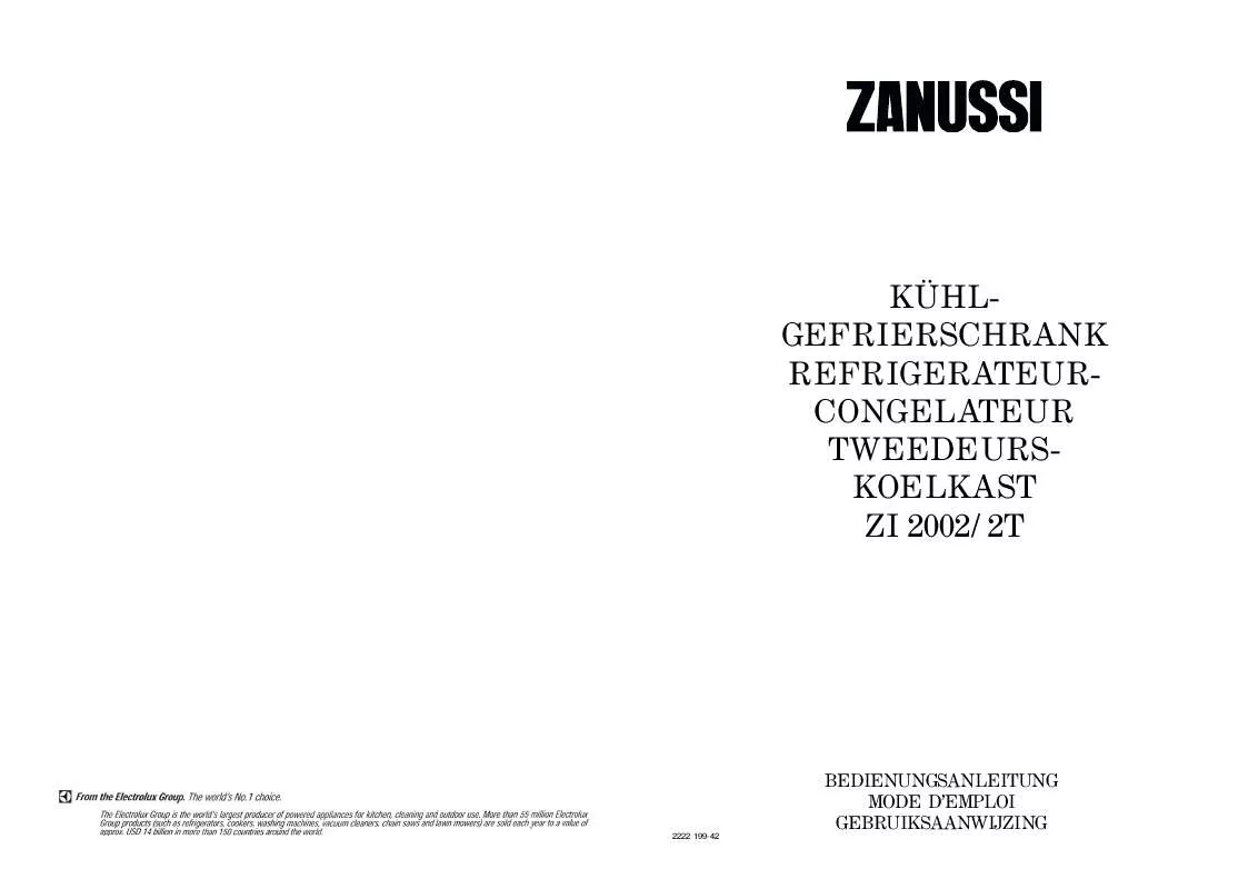 Mode d'emploi ZANUSSI ZI2002/2T