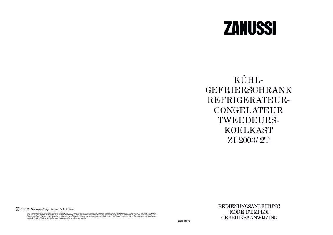 Mode d'emploi ZANUSSI ZI2003/2T