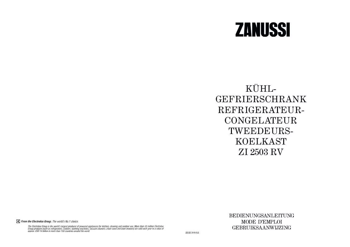 Mode d'emploi ZANUSSI ZI2503RV