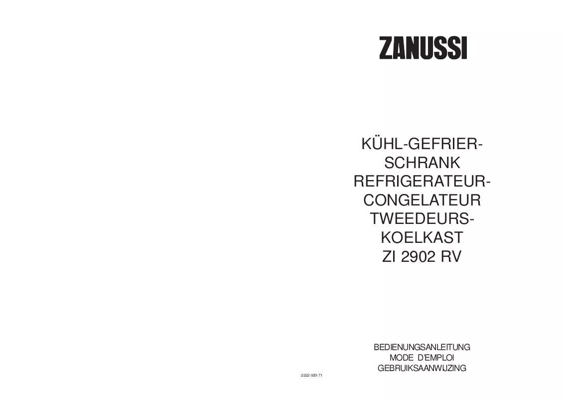 Mode d'emploi ZANUSSI ZI2902RV