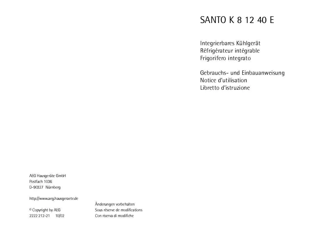 Mode d'emploi ZANUSSI ZI32/F8