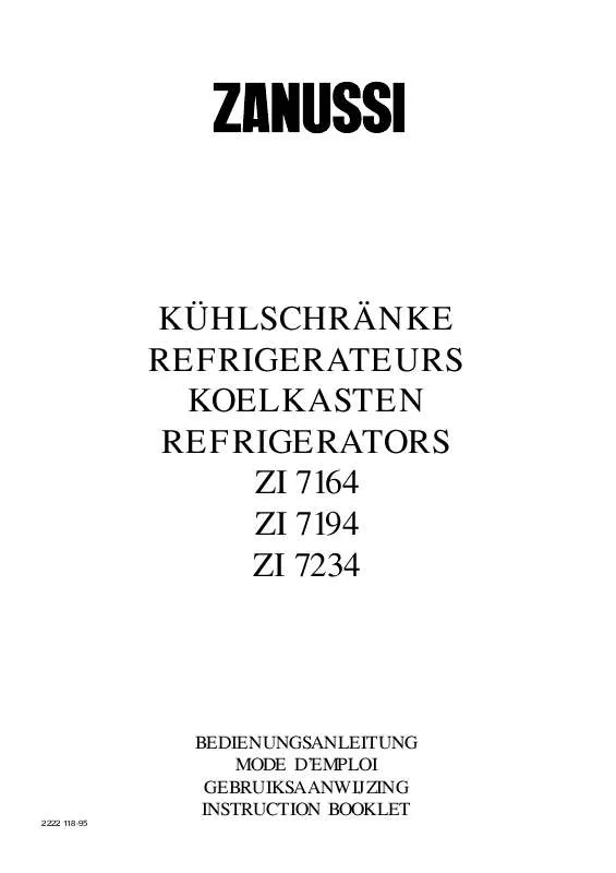 Mode d'emploi ZANUSSI ZI7164