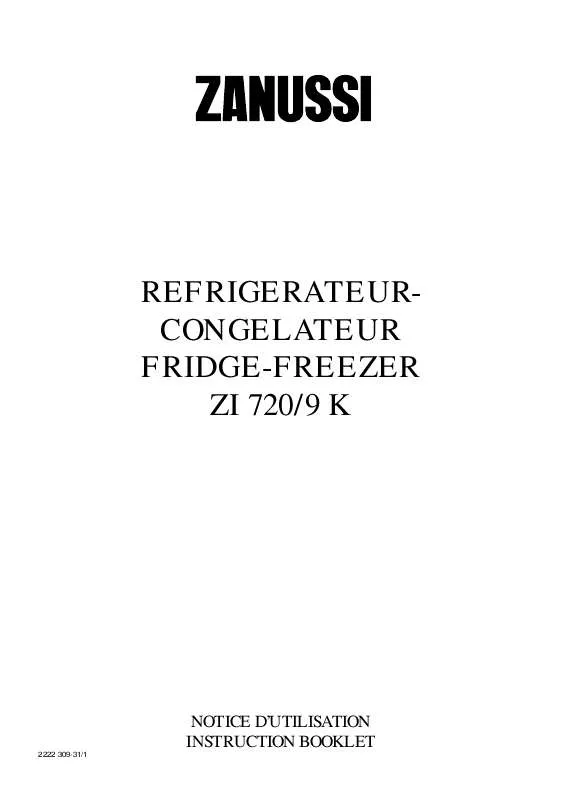 Mode d'emploi ZANUSSI ZI720/9K