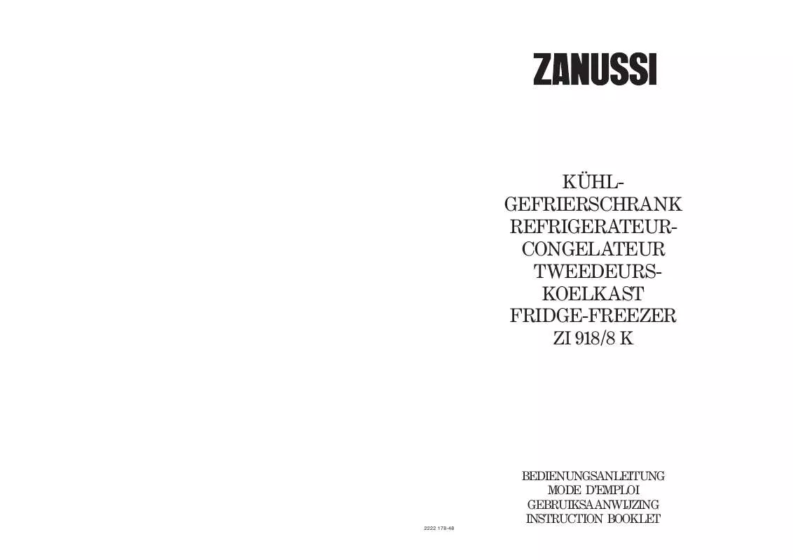 Mode d'emploi ZANUSSI ZI918/8K