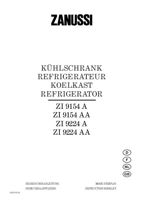 Mode d'emploi ZANUSSI ZI9224A