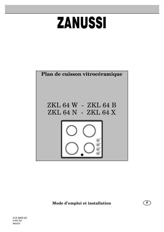 Mode d'emploi ZANUSSI ZKL64B