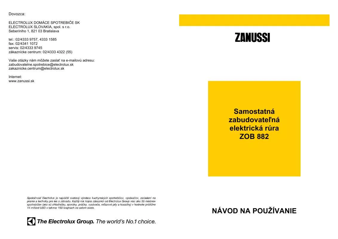 Mode d'emploi ZANUSSI ZKT862LX