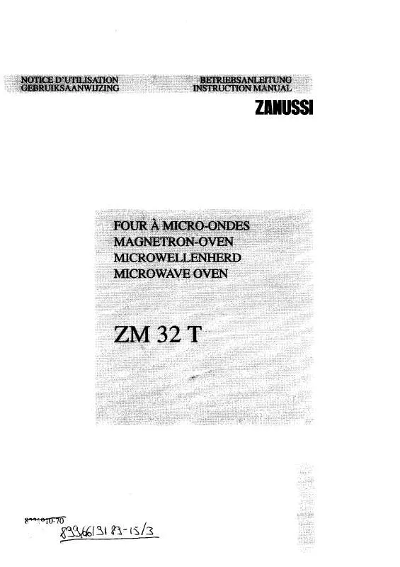 Mode d'emploi ZANUSSI ZM 32T W