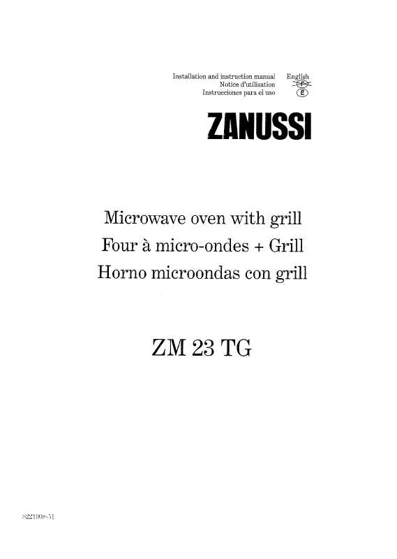 Mode d'emploi ZANUSSI ZM23TGK