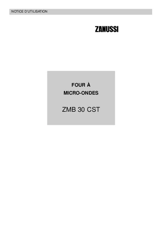 Mode d'emploi ZANUSSI ZMB30CST-N