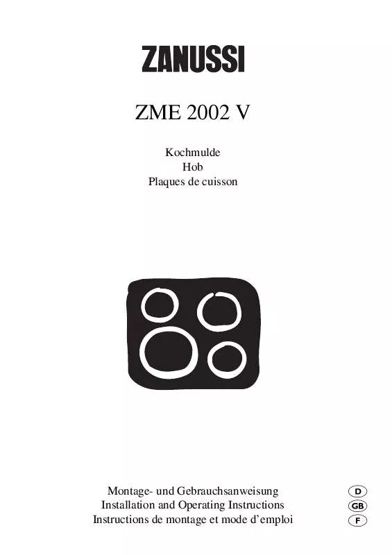 Mode d'emploi ZANUSSI ZME2002V