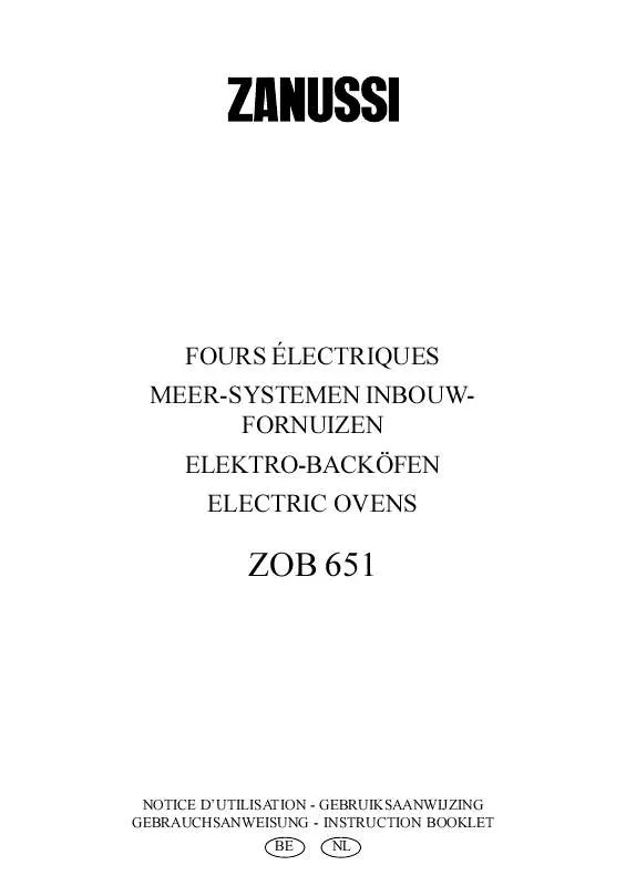 Mode d'emploi ZANUSSI ZOB651N