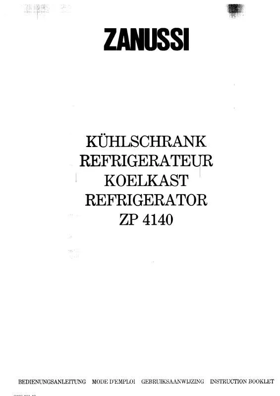 Mode d'emploi ZANUSSI ZP4140