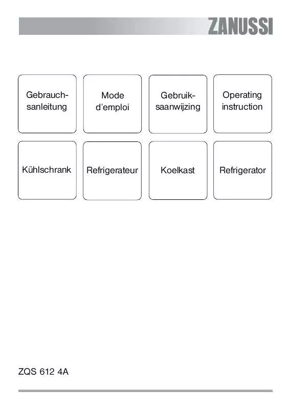 Mode d'emploi ZANUSSI ZQS 612 4A