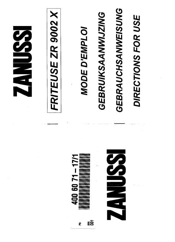 Mode d'emploi ZANUSSI ZR9002X