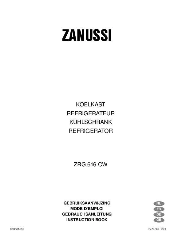 Mode d'emploi ZANUSSI ZRG616CW