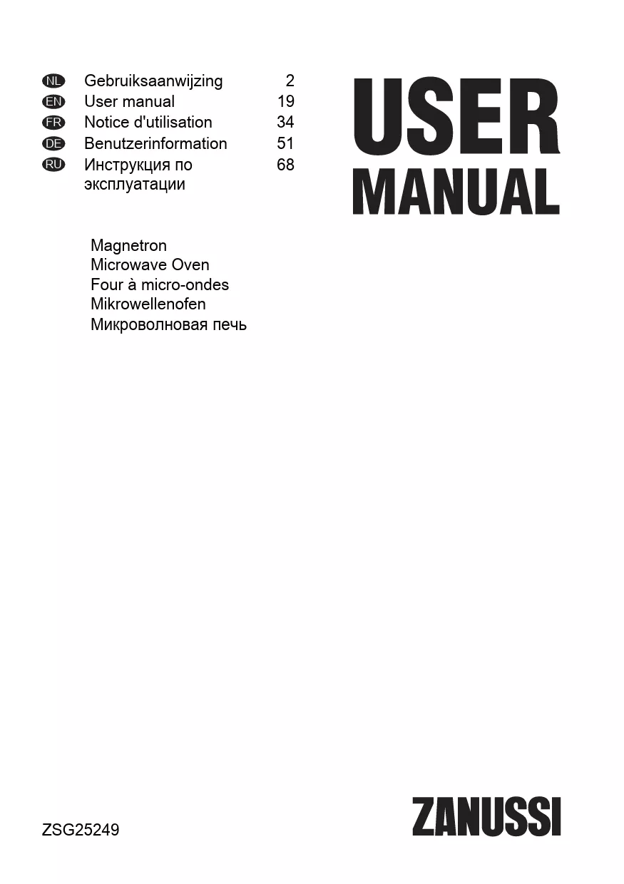 Mode d'emploi ZANUSSI ZSG25249XA