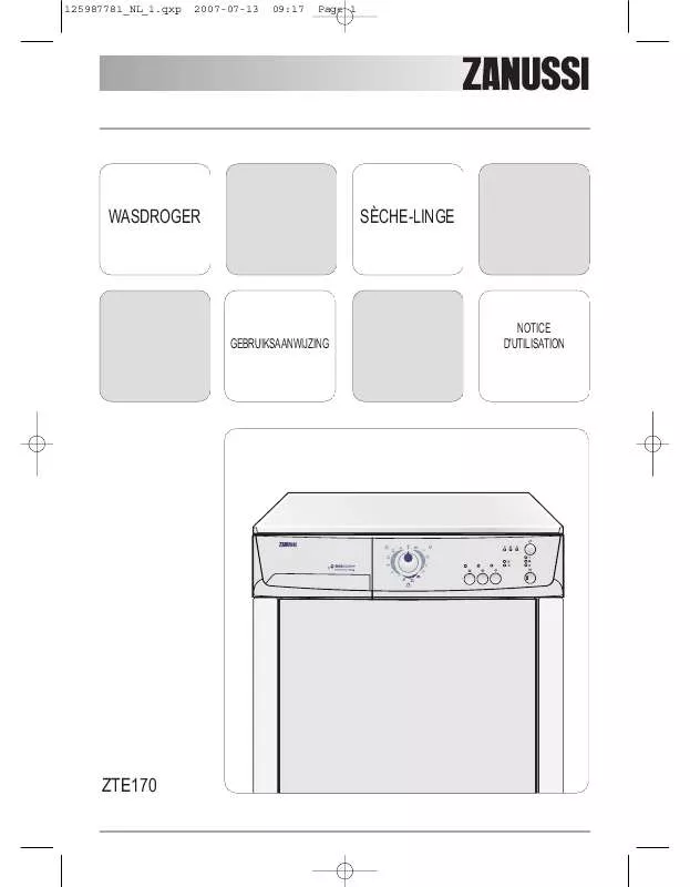 Mode d'emploi ZANUSSI ZTE170