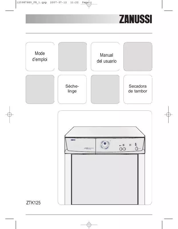 Mode d'emploi ZANUSSI ZTK125