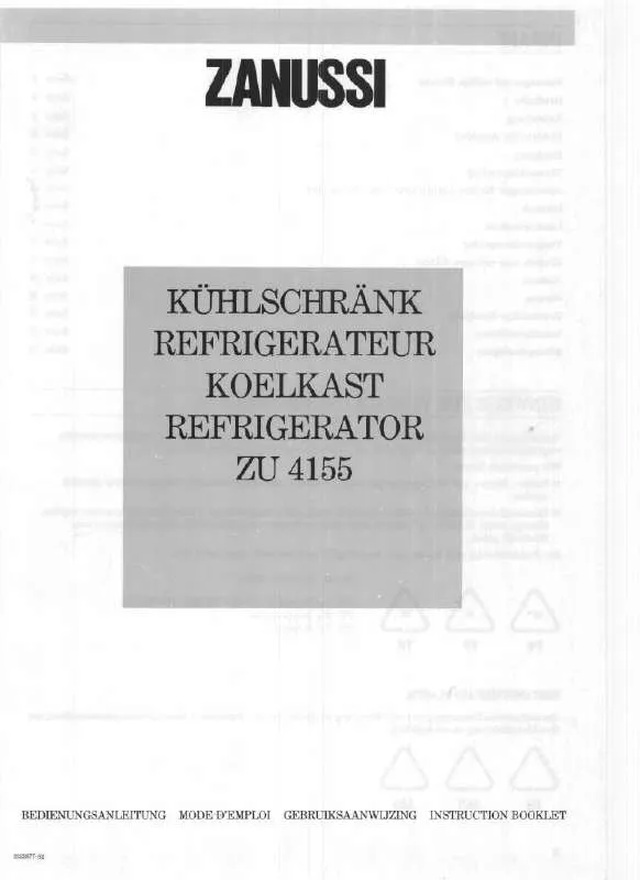 Mode d'emploi ZANUSSI ZU4155