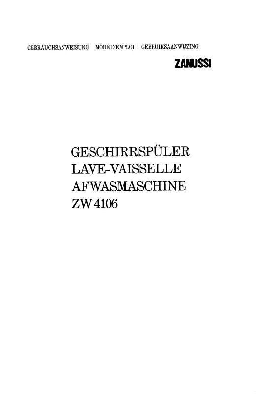 Mode d'emploi ZANUSSI ZW4106