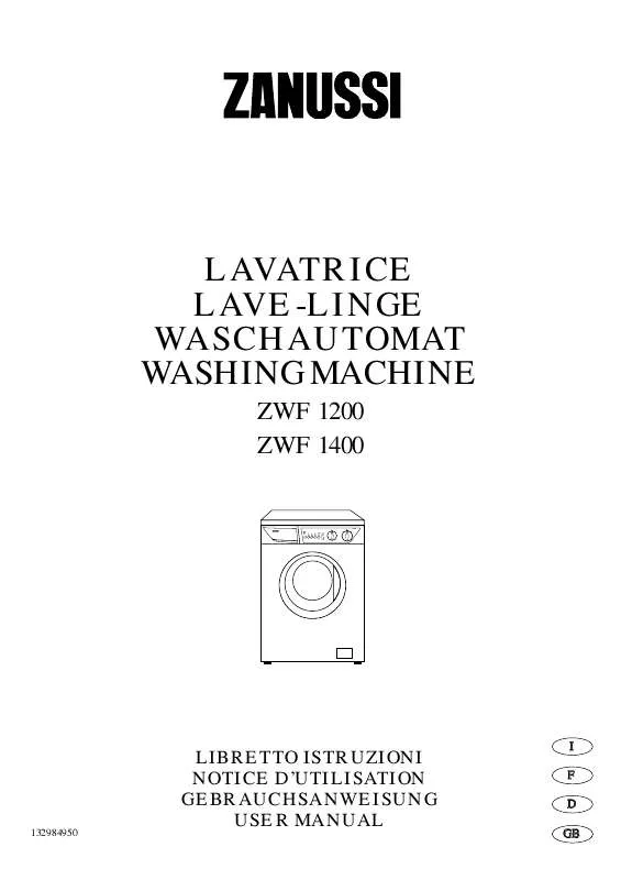 Mode d'emploi ZANUSSI ZWF-1400