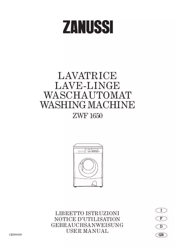 Mode d'emploi ZANUSSI ZWF1650