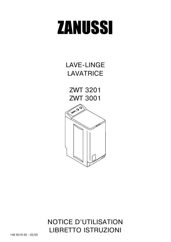 Mode d'emploi ZANUSSI ZWT3001