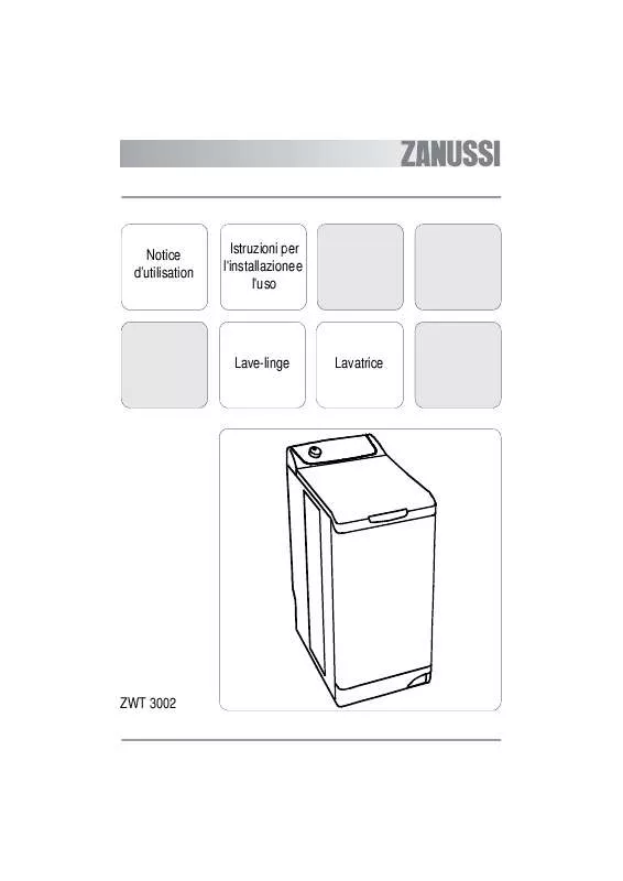 Mode d'emploi ZANUSSI ZWT3002