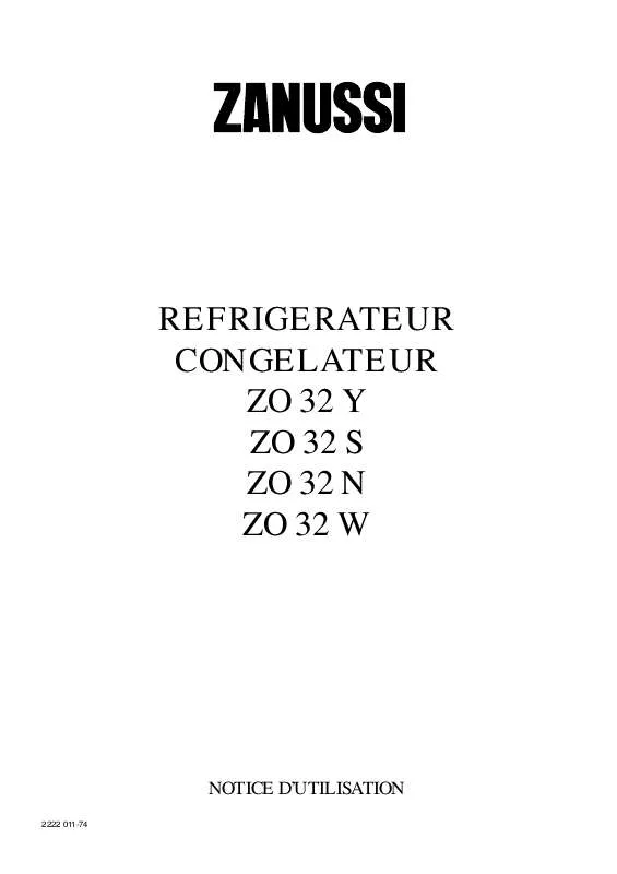 Mode d'emploi ZANUSSI ZXC78/31