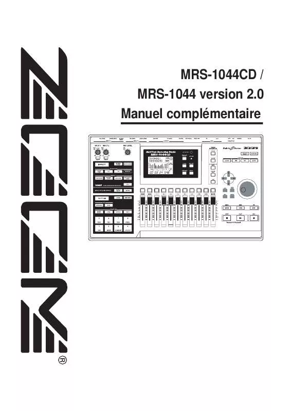 Mode d'emploi ZOOM 1044CD