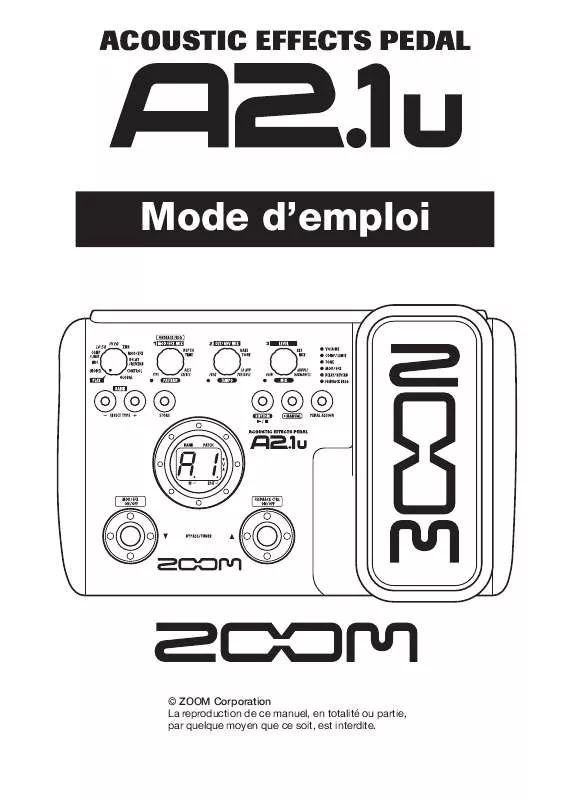 Mode d'emploi ZOOM A2.1U