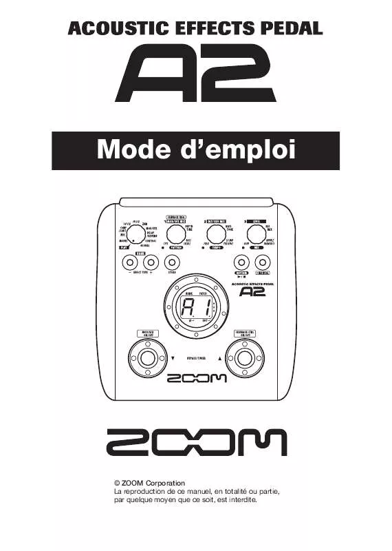 Mode d'emploi ZOOM A2