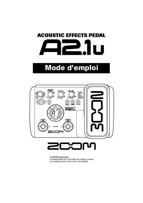 Mode d'emploi ZOOM A21U