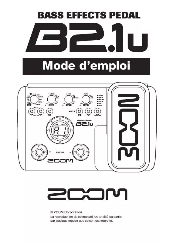 Mode d'emploi ZOOM B2.1U