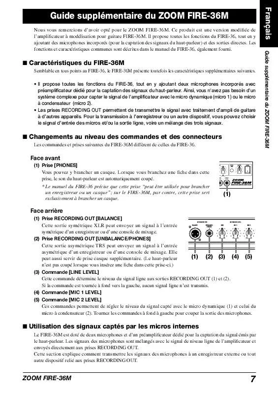 Mode d'emploi ZOOM FIRE-36M