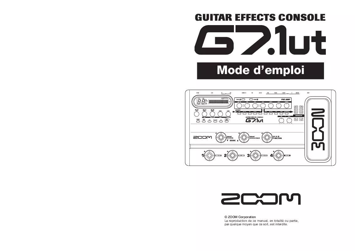 Mode d'emploi ZOOM G7.1UT