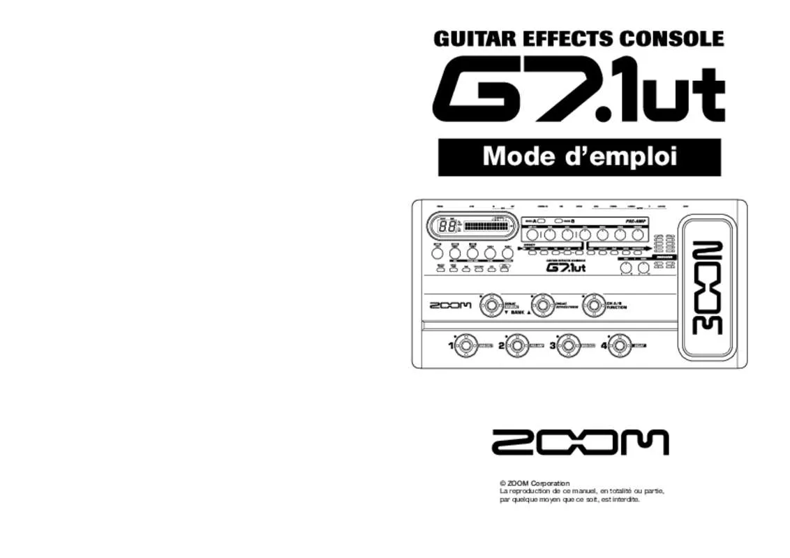 Mode d'emploi ZOOM G71UT