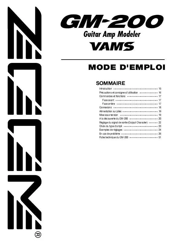 Mode d'emploi ZOOM GM-200