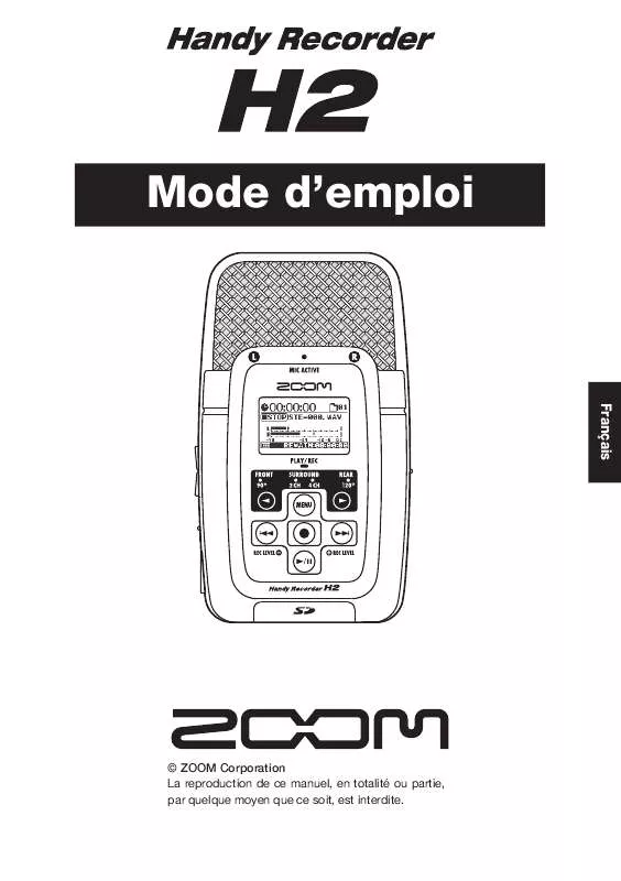 Mode d'emploi ZOOM H2