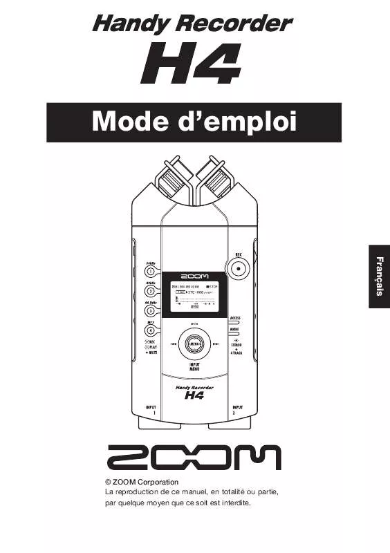 Mode d'emploi ZOOM H4