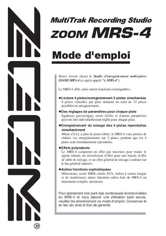 Mode d'emploi ZOOM MRS-4