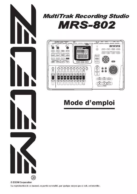 Mode d'emploi ZOOM MRS-802