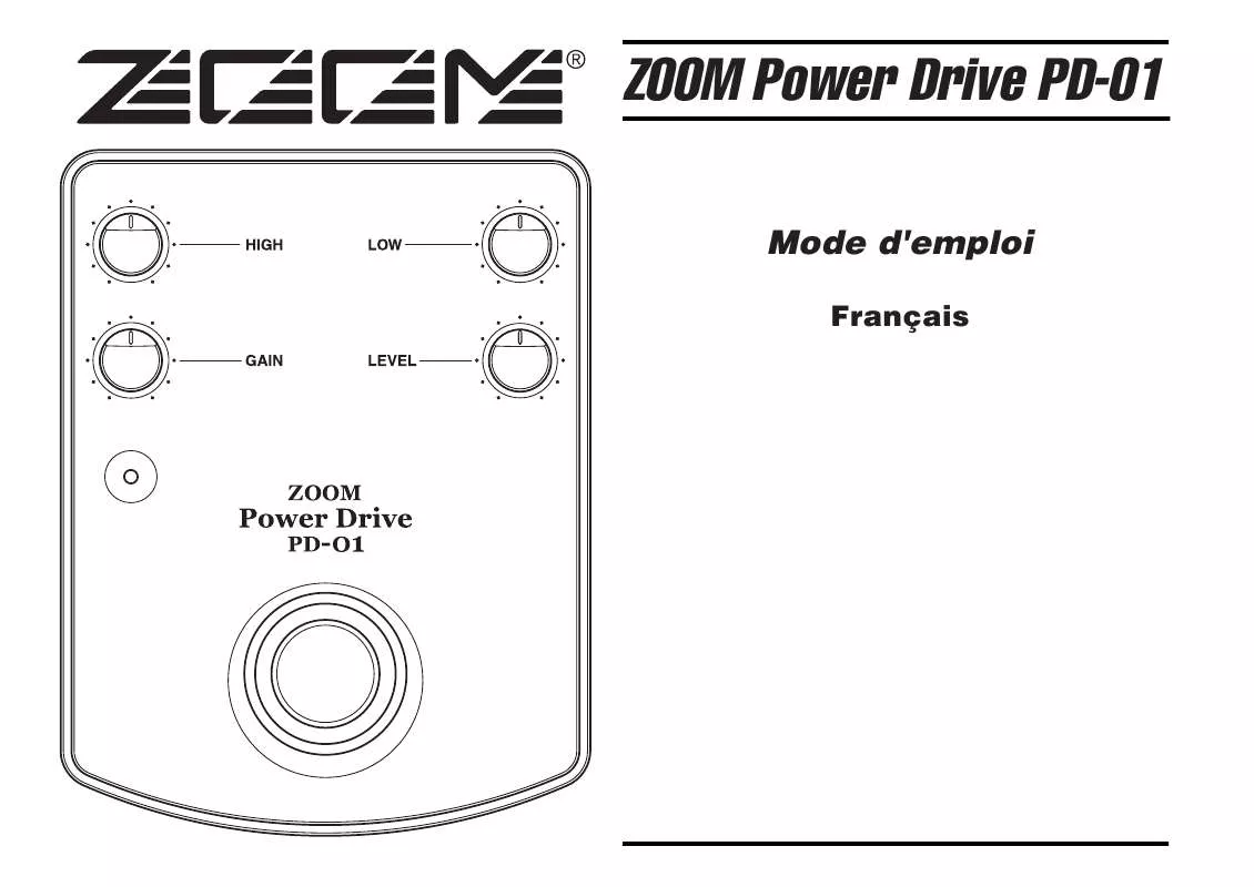 Mode d'emploi ZOOM PD-01