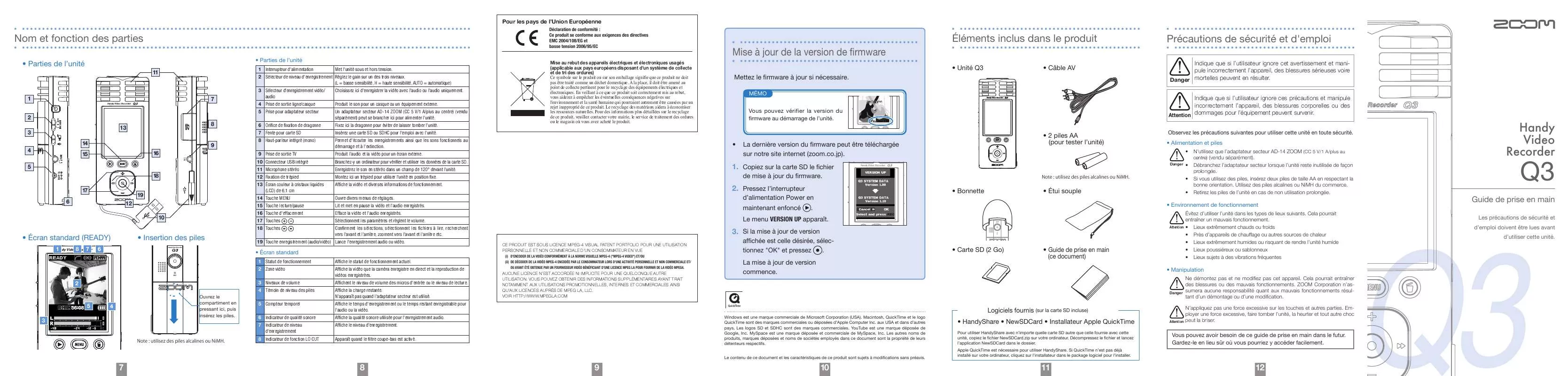 Mode d'emploi ZOOM Q3