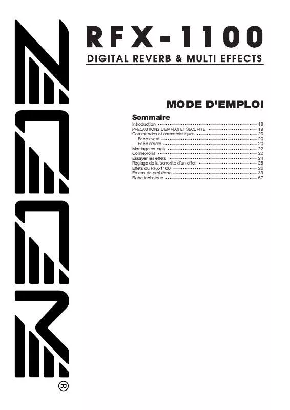 Mode d'emploi ZOOM RFX-1100