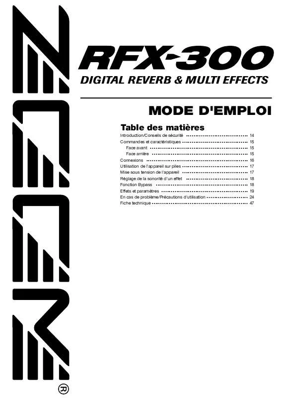 Mode d'emploi ZOOM RFX-300