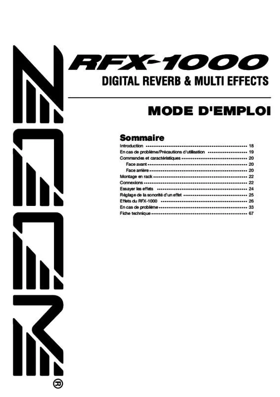 Mode d'emploi ZOOM RFX1000