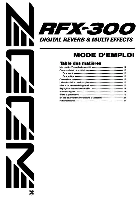 Mode d'emploi ZOOM RFX300